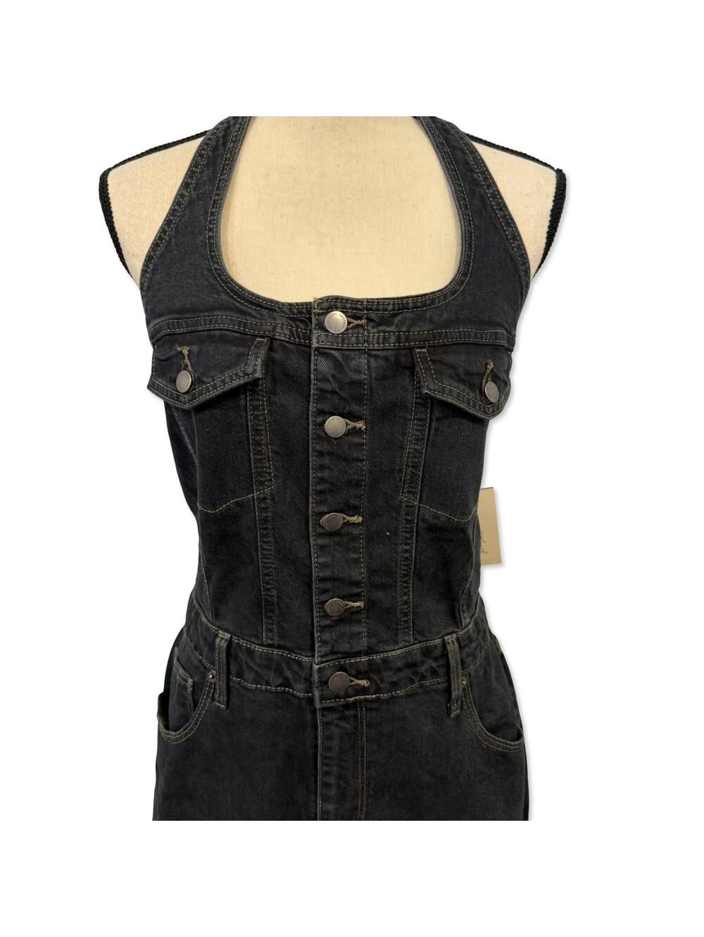 Universal Thread NWT Black Denim Dress - Size 14 - Picture 2 of 8